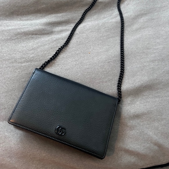 Gucci black leather crossbody/clutch - Picture 1 of 3